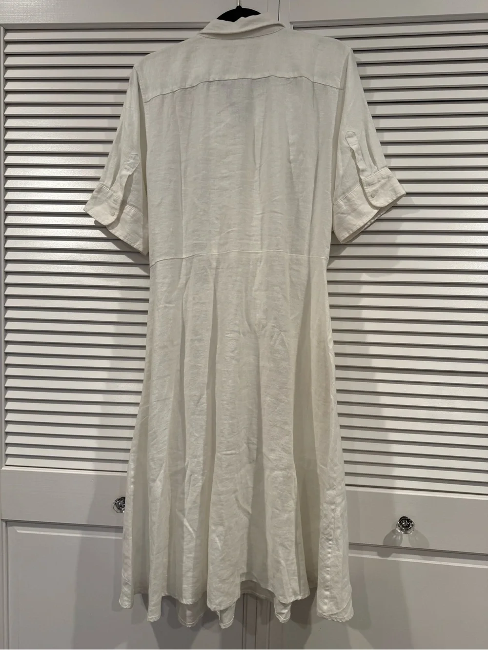 Ralph Lauren White Linen Tie-Front Midi Shirt Dress - Picture 3 of 4